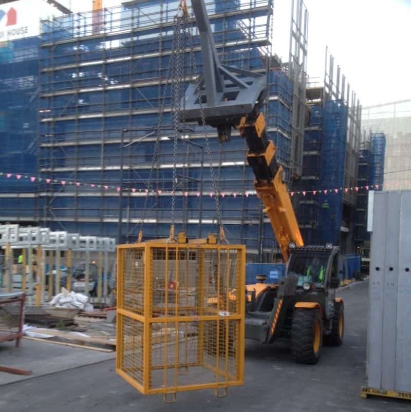 Telehandler with Attachment working on site