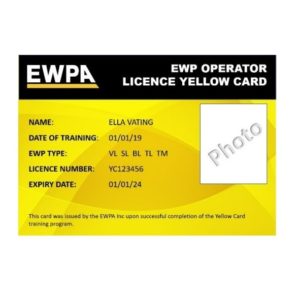 Yellow Card Licence Photo