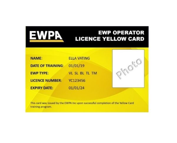Yellow Card Licence Photo